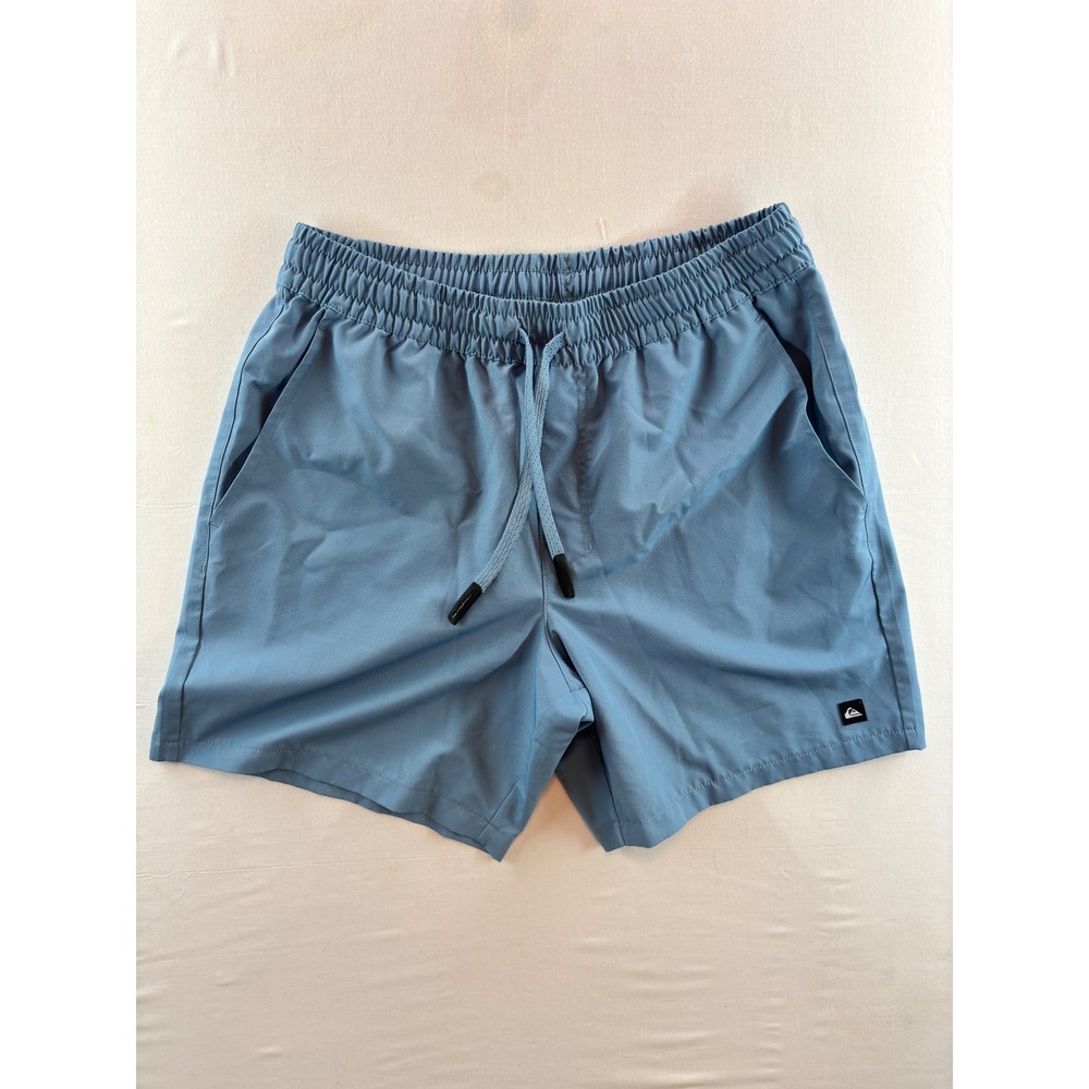 Quiksilver Mens lBlue Hybrid Board Shorts Elastic Waist Swim Trunks Medium